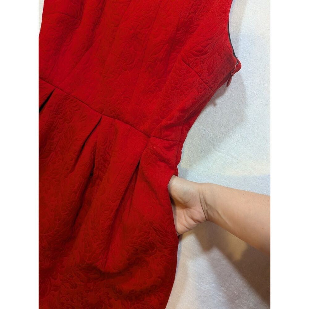anthropologie moulinette soeurs red holiday dress size 4 - Picture 7 of 9